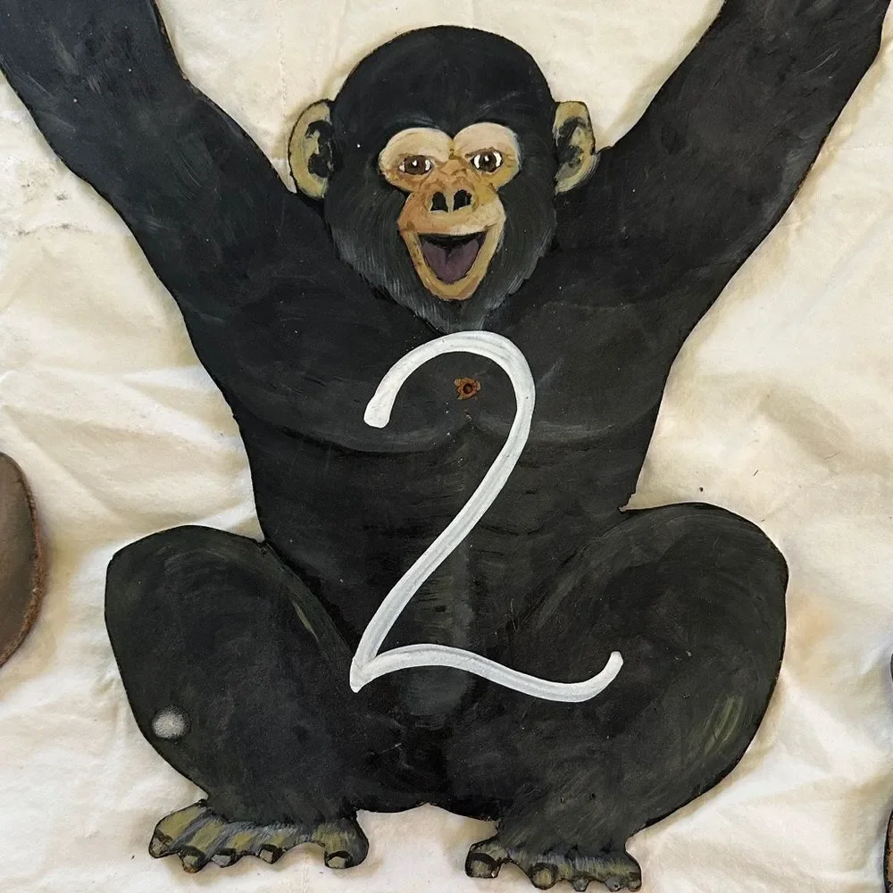 Trader Joe’s Memorabilia Monkey Themed Wall Decor Set Wooden